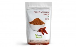 Holy Natural Bhut Jolokia Flakes Oven Dried  Pack  100 grams